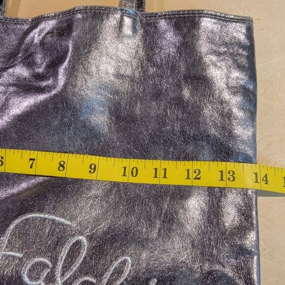 ✨ Vintage Carlos Falchi Silver-Tone Tote Bag - Rare Metallic Design - Picture 8 of 10